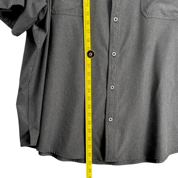 Kenneth Cole Reaction Dark Grey Regular Fit Chest Pockets Button Shirt 4X - Picture 7 of 7